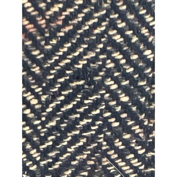 VTG Learsy 100% Wool Herringbone Coat Black White Red Lining Made in Uruguay 12 - Picture 15 of 16